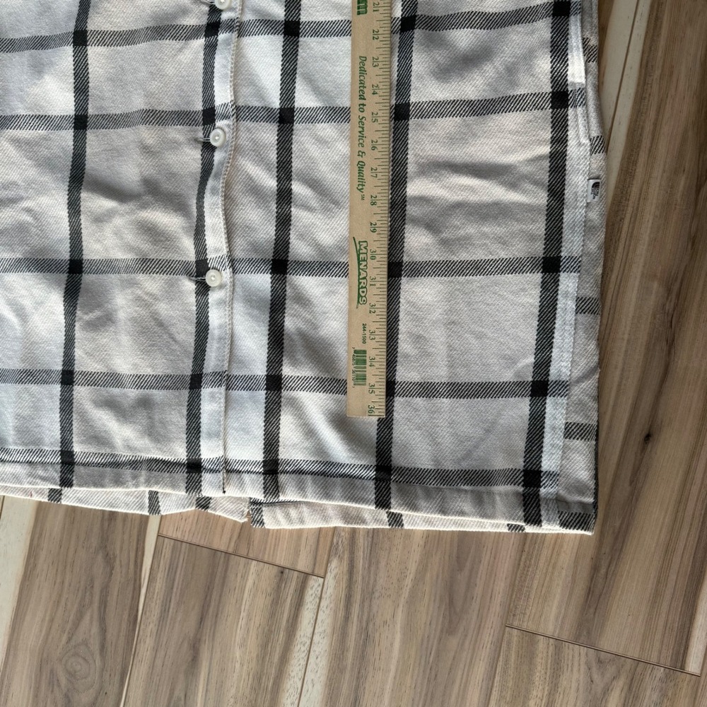 The North Face Women's XXL White Dune Plaid Long Sleeve Button Up Shirt Jacket - Picture 6 of 9